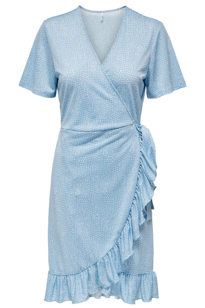 ONLCIA S/S WRAP DRESS JRS 15263940 Dusk Blue/Dots jrs