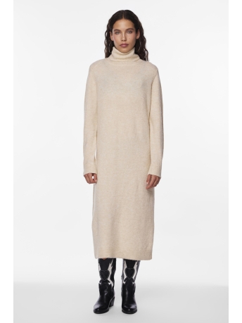 Pieces Jurk PCJULIANA LS ROLLNECK KNIT DRESS NO 17126281 WHITECAP GRAY