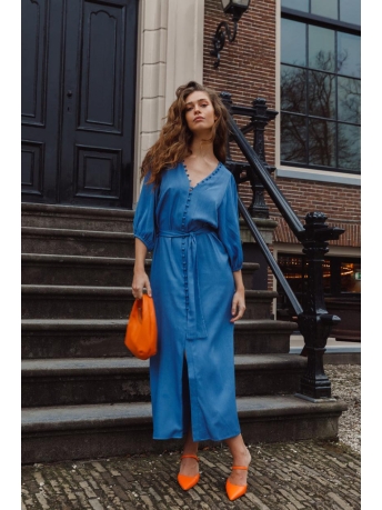 Freebird Jurk LEORA WV WASH SATIN VIS 23 1 68 Blue