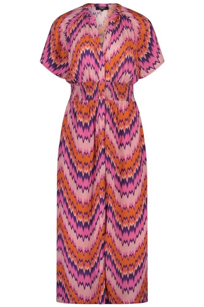 DRESS MAE MAXI WV AOP CRINKLE VIS 23 1 1524 Hot Pink