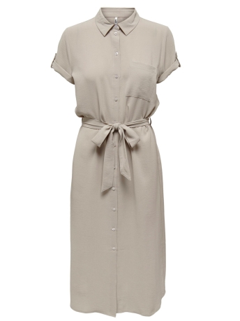 Jacqueline de Yong Jurk JDYLION MIDI S/S SHIRT DRESS WVN 15287297 Chateau Gray