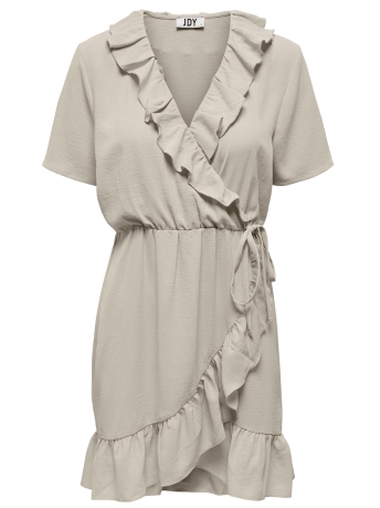 Jacqueline de Yong Jurk JDYLION S/S WRAP DRESS WVN 15287238 Chateau Gray