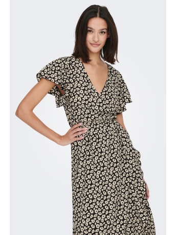 Jacqueline de Yong Jurk JDYPIPER MILO S/S MIDI FLOUNCE DRES 15293978 BLACK