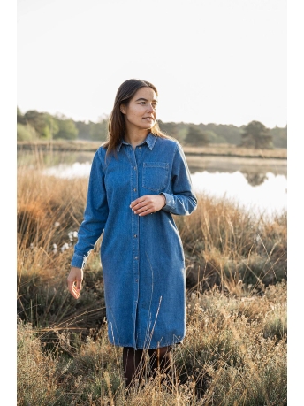 Zusss Jurk DENIM BLOUSEJURK 0301 041 BLAUW