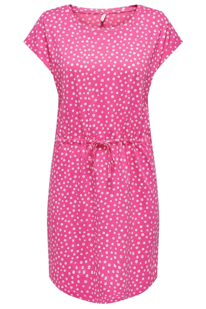 ONLMAY S/S DRESS NOOS 15153021 SHOKING PINK/LEA FLOWER