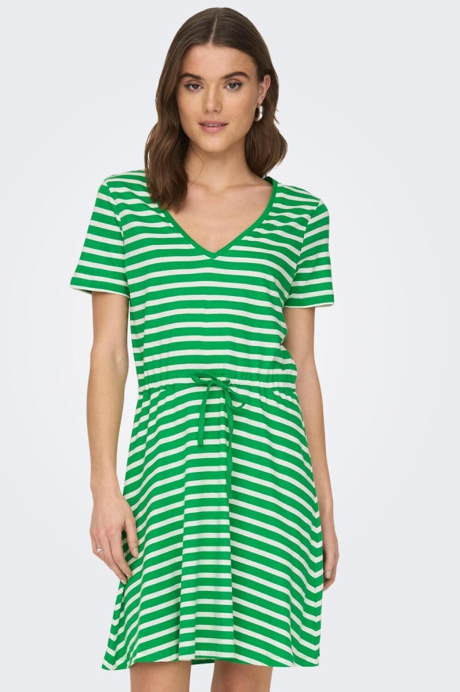 ONLMAY S/S V-NECK SHORT DRESS JRS N 15286935 KELLY GREEN
