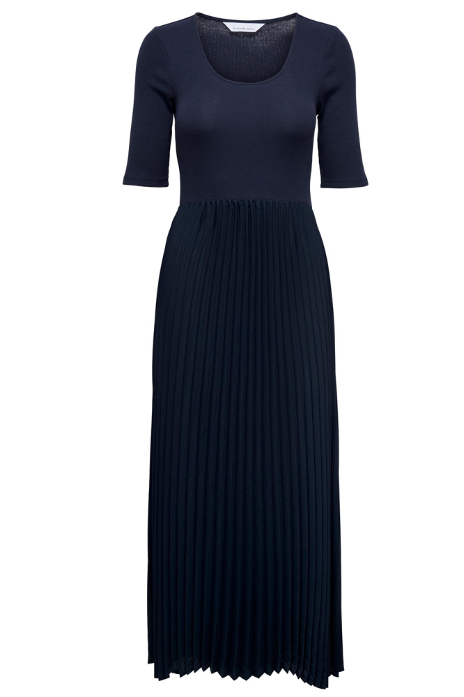 LSUDAHLIA MODAL S/S PLISSE DRESS JR 15283020 NIGHT SKY