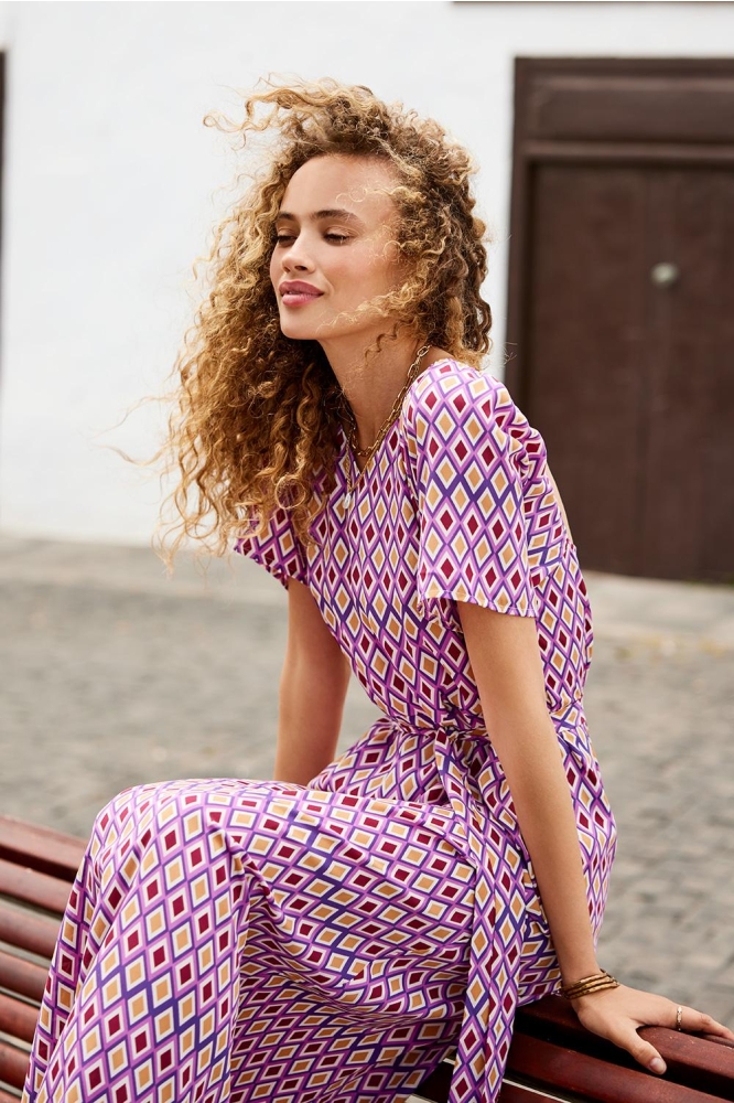 ONLALMA LIFE VIS BAY LONG DRESS AOP 15284379 Radiant Orchid/392 Canyon