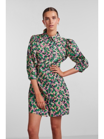 Pieces Jurk PCKRISSIE 3/4 SHORT DRESS BC 17137903 PARKEET/GRAPHIC