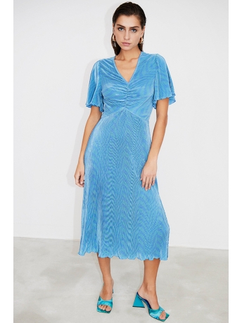 Freebird Jurk GISELLE JER PLISSE SPIT PES 23 2 68 Blue
