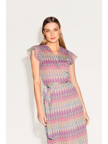 Freebird Jurk ROSY MIDI WV CROCHET 1 PES 23 2 236 Pink