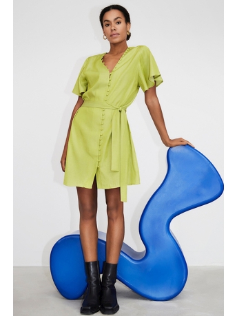 Freebird Jurk LEORA MINI WV WASH SATIN VIS 23 2 1545 LIME GREEN