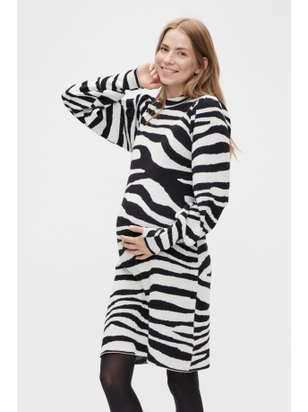 Mama-Licious Positiekleding MLSINA L/S SHORT KNIT DRESS A. 20016556 WHITECAP GRAY