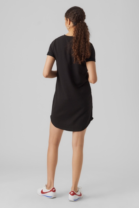 Vero Moda zwarte dames jurk | Model achteraanzicht