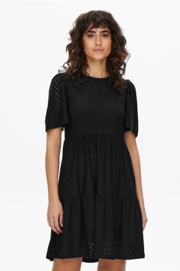 Jacqueline de Yong Jurk JDYCARLA CATHINKA S/S DRESS JRS ATK 15254680 BLACK