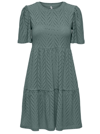 Jacqueline de Yong Jurk JDYCARLA CATHINKA S/S DRESS JRS ATK 15254680 CHINOIS GREEN