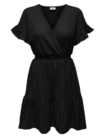 Jacqueline de Yong Jurk JDYCLAUDE S/S WRAP DRESS JRS 15291409 BLACK