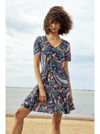 Jacqueline de Yong Jurk JDYCLEO S/S SHORT DRESS WVN 15295635 Black/MULTI PAIS