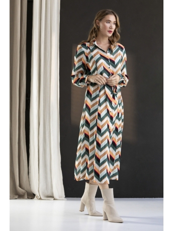 AndCo Woman Jurk ALEXIA ZIGZAG DR203 80950 SN Silverpine