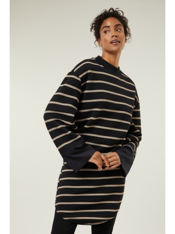 10 Days Jurk DRESS TRIPLE STRIPE 20 337 3201 3020 black/oat