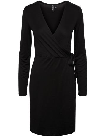 Pieces Jurk PCNALA LS WRAP DRESS BC 17140649 BLACK