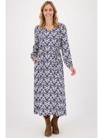 Zusss Jurk MAXI JURK MET PRINT 0301 045 7029 ZAND/KOBALTBLAUW