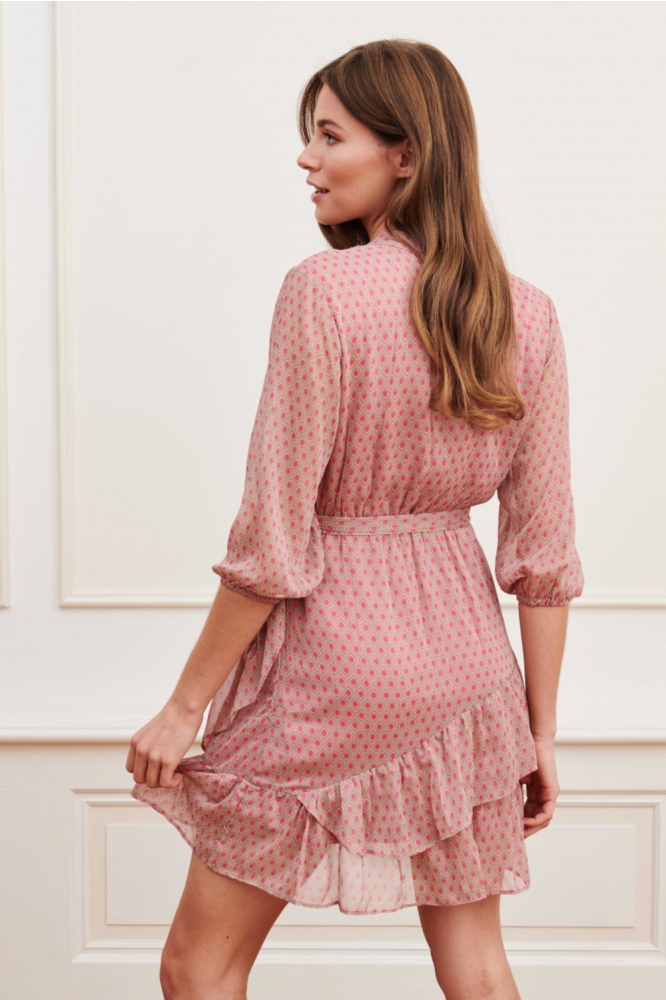 DRESS LISA OC28 506 plum lemons print