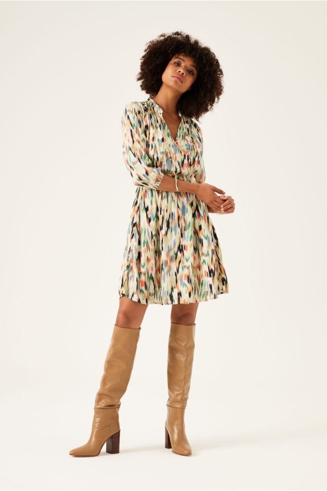 GEKLEURDE JURK B30281 4294 Whitecap