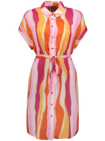 Vero Moda Jurk VMTANYA CAP SLEEVE ABK DRESS WVN LC 10291465 PINK YARROW/TANYA