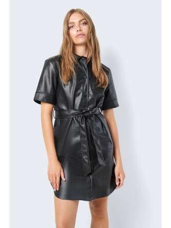 Noisy may Jurk NMANDY PU 2/4 SHIRTDRESS NOOS 27026068 BLACK