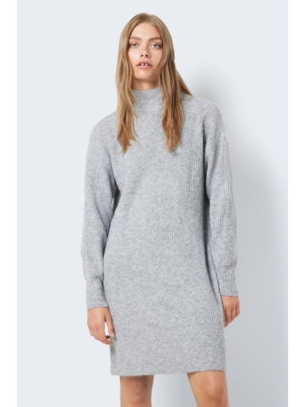 Noisy may Jurk NMNELLA L/S HIGHNECK KNIT DRESS FWD 27026914 MEDIUM GREY MEL/CC NO 1111