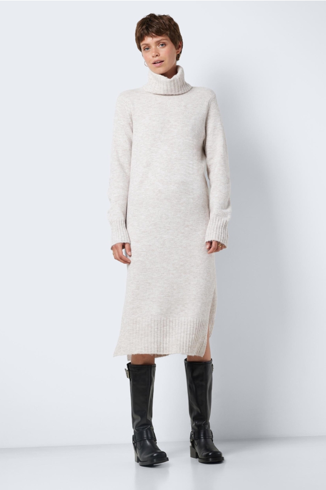 NMVIOLA L/S ROLLNECK KNIT DRESS FWD 27026911 EGGNOG
