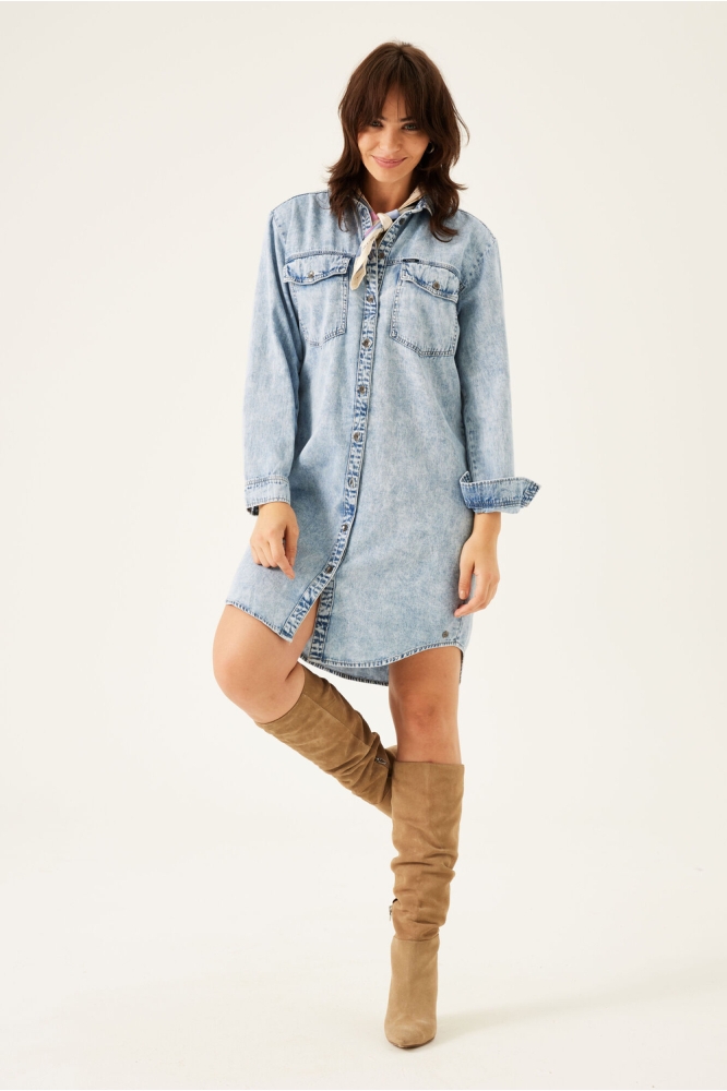 DENIM JURK C30087 4108 BLUE WORN