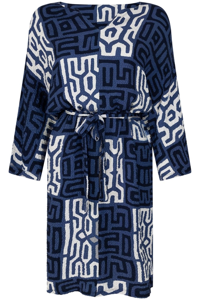 LEONIE FABRIC PRINTED DRESS 231 0008-0015 NAVY BLUE
