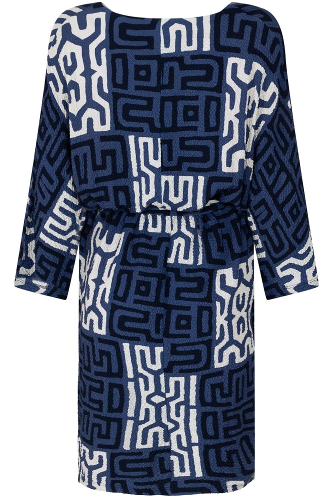 LEONIE FABRIC PRINTED DRESS 231 0008-0015 NAVY BLUE
