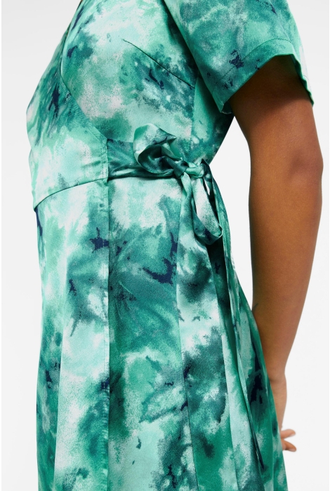 prijs optocht vasteland objsumai elin s/s wrap dress a div 23041346 object jurk fern green/graphical