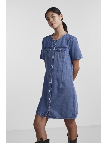 Pieces Jurk PCTARA SS DRESS NOOS BC 17133341 MEDIUM BLUE DENIM