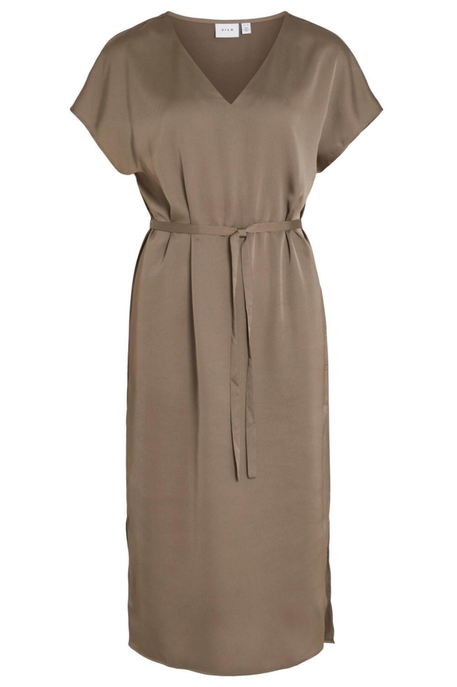 VIELLETTE V-NECK S/S DRESS/SU - NOO 14078865 Walnut
