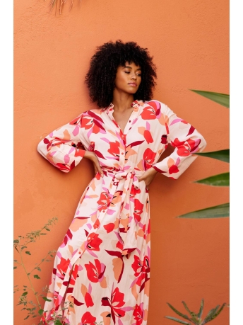 Juffrouw Jansen Jurk DUBAI S23 DRESS 316 BRIGHT PINK