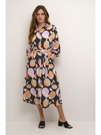 Kaffe Jurk KAOBINA OLINE DRESS 10507278 104482 BLACK/PURPLE GRA