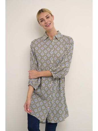 Kaffe Jurk KASOMIA SHIRT DRESS 34 10507260 104017 GRAPHIC BLACK/REG
