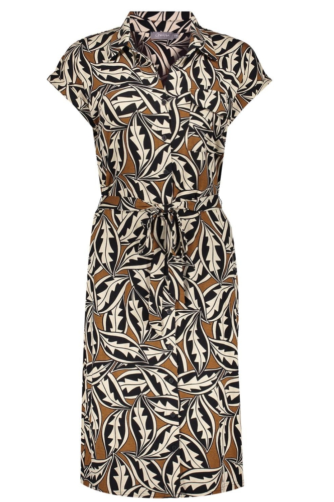 JURK GRAFISCH BLADERPRINT 37146 20 Tabacco/Black combi