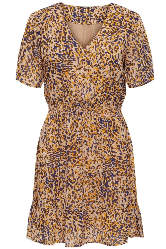 ONLSTAR LIFE FIA S/S SMOCK DRESS PT 15290889 MOTHER OF PEARL/STAR CAMOL