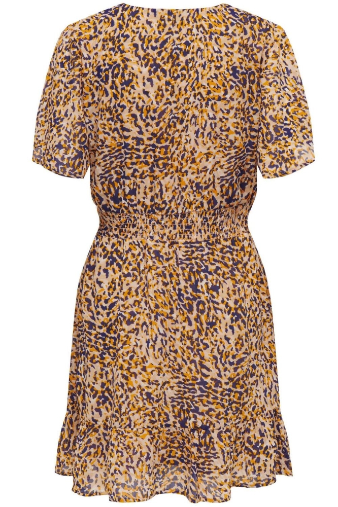 ONLSTAR LIFE FIA S/S SMOCK DRESS PT 15290889 MOTHER OF PEARL/STAR CAMOL