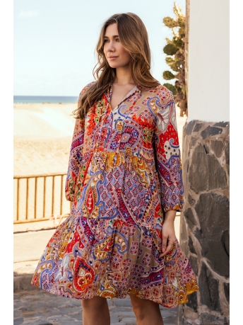 AndCo Woman Jurk AMARA W COLOR PAISLEY DR217 90250 Z-Sand
