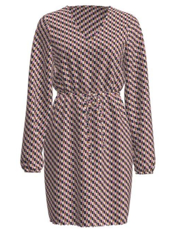 Only Jurk ONLNISA L/S V-NECK PLISSE DRESS CS 15310003 DRESS BLUES