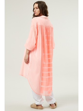 10 Days Jurk SHIRT DRES PARIS VOILE 20 334 3202 1223 Fluor Coral