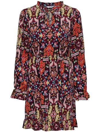 Only Jurk ONLCARLA LIFE L/S FRILL DRESS PTM 15305014 Black/Nomadic vi