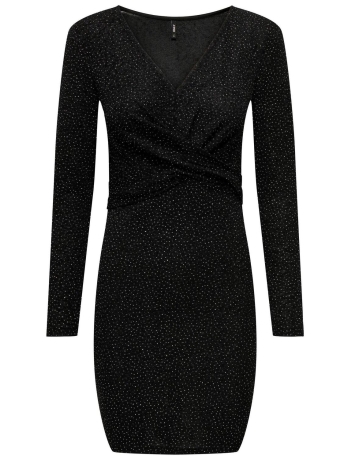 Only Jurk ONLQUEEN L/S V-NECK GLITTER DRESS J 15309627 Black/Structure