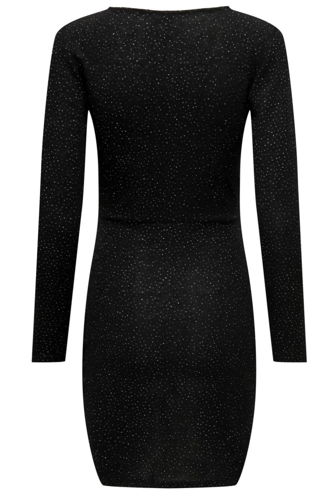 ONLQUEEN L/S V-NECK GLITTER DRESS J 15309627 Black/Structure